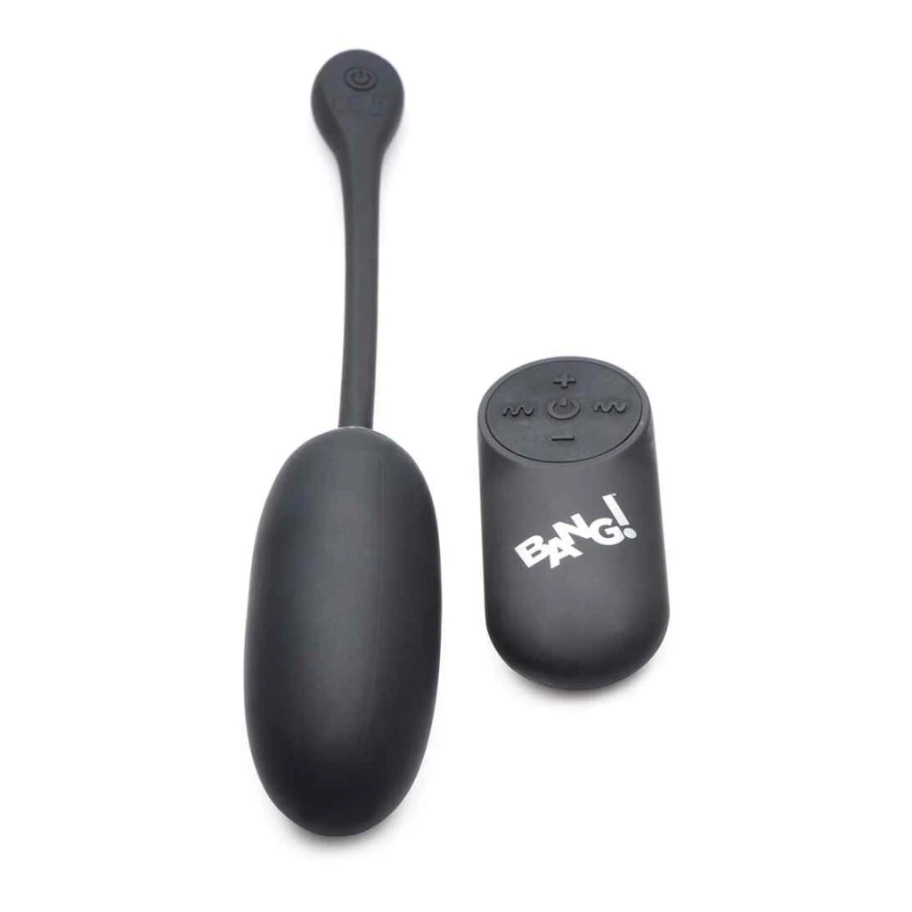 XR Brands 28X Plush Egg & Remote Control - Black 1 XR Brands 28X Plush Egg & Remote Control - Black