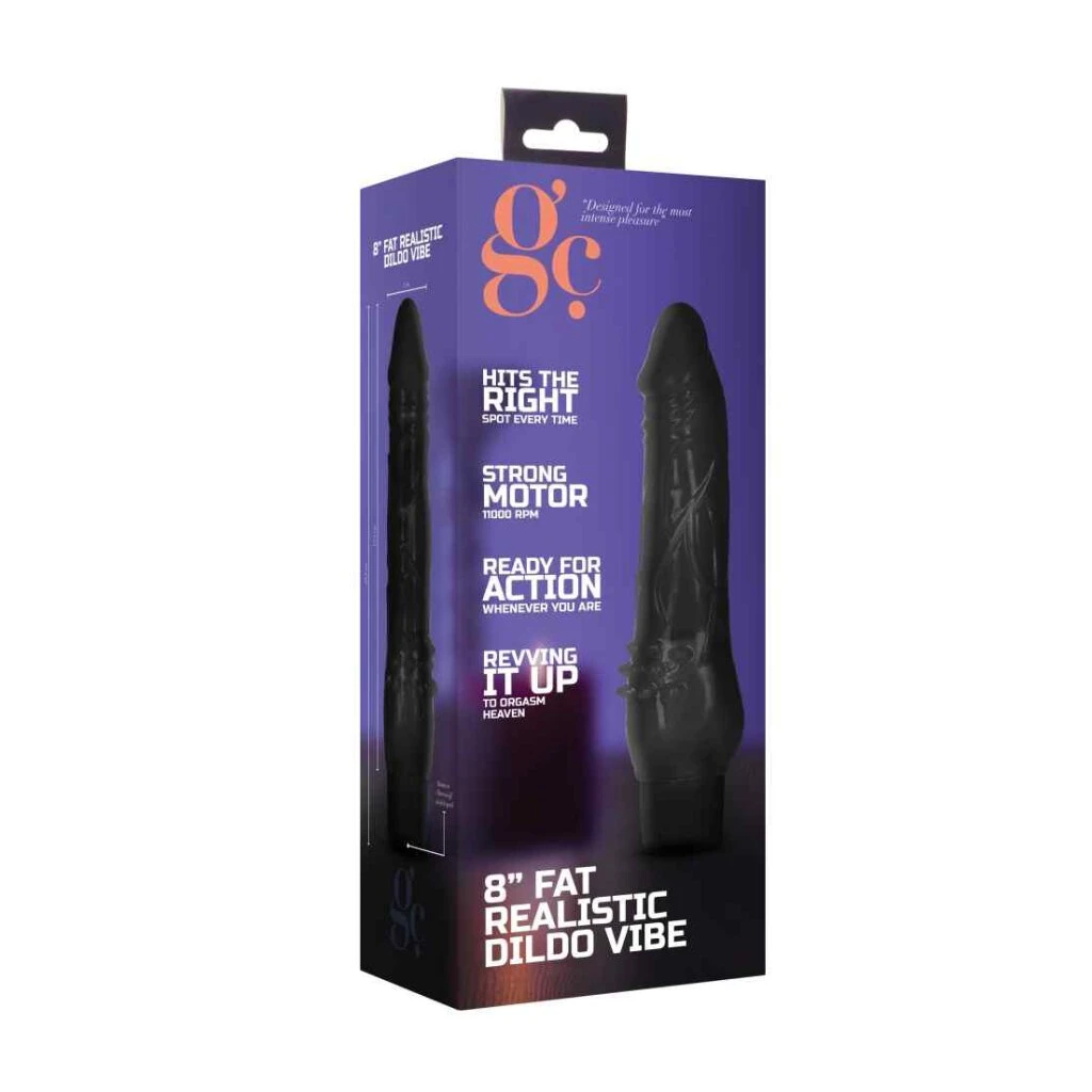 8 Inch Fat Realistic Dildo Vibe Black 4 8 Inch Fat Realistic Dildo Vibe Black – Bild 4