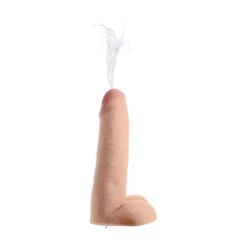 8 Inch Realistic Dual Density Squirting Dildo - Flesh