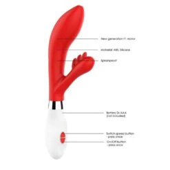 Agave - Ultra Soft Silicone - 10 Speeds - Red -Sexspielzeug agave ultra soft silicone 10 speeds red5