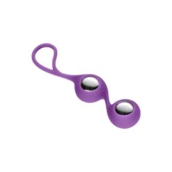 Duo Kegel Balls With Sleeve - Purple & Silver