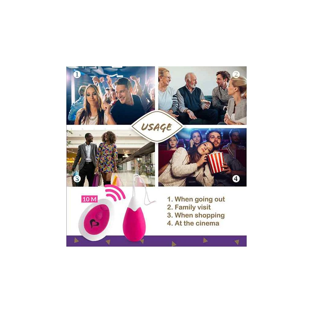 FeelzToys - Anna Vibrating Egg Remote Deep Pink 6 FeelzToys - Anna Vibrating Egg Remote Deep Pink – Bild 6