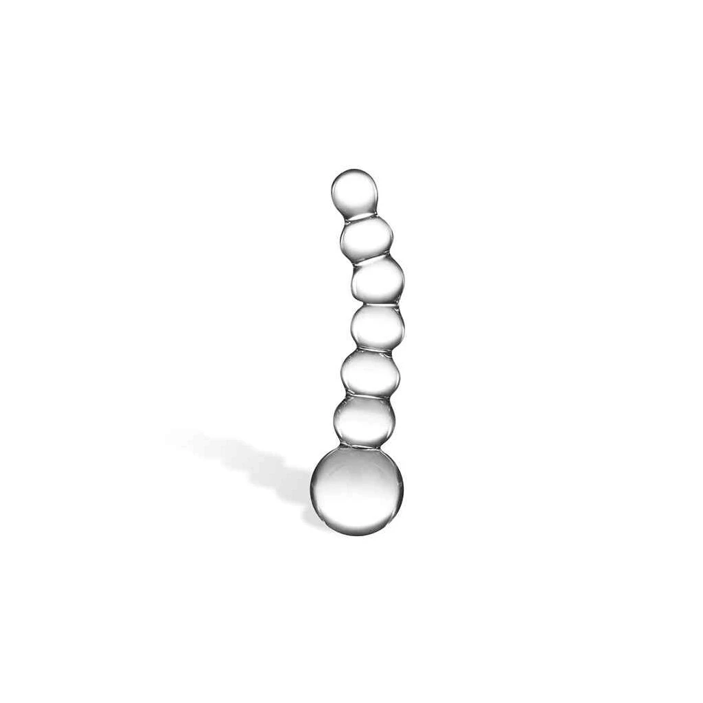 Glas - Curved Glass Beaded Dildo 1 Glas - Curved Glass Beaded Dildo