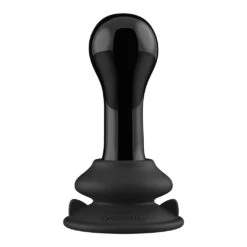 Globy - Glass Vibrator - With Suction Cup And Remote - Rechargeable - 10 Speed - Black