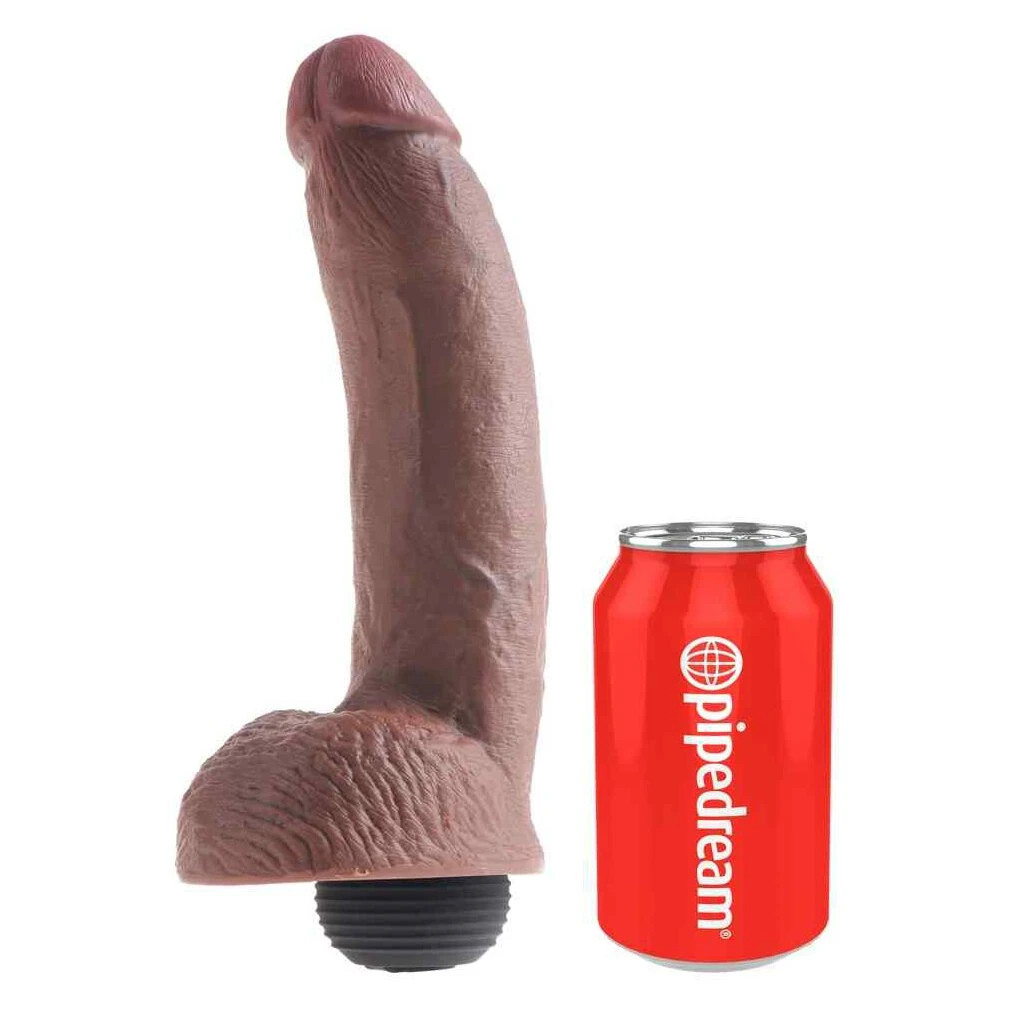 King Cock 9" Squirting Cock With Balls Brown 2 King Cock 9" Squirting Cock With Balls Brown – Bild 2