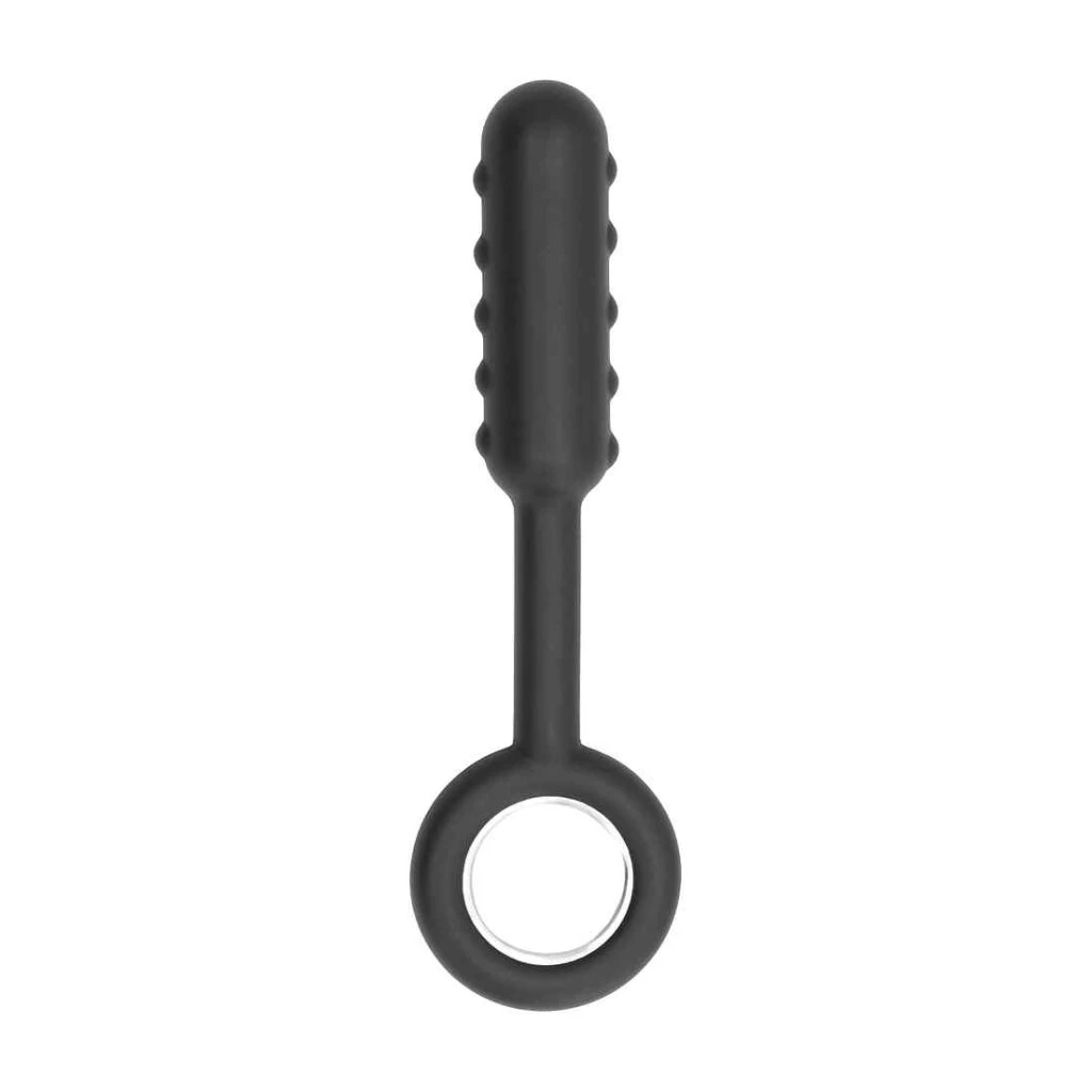 No. 61 Dildo With Metal Ring Black 1 No. 61 Dildo With Metal Ring Black