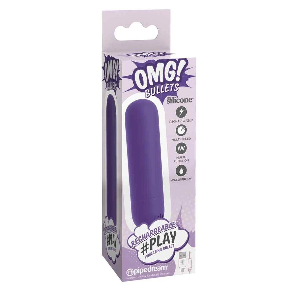 OMG! Rechargeable #Play Vibrating Bullet Purple 1 OMG! Rechargeable #Play Vibrating Bullet Purple