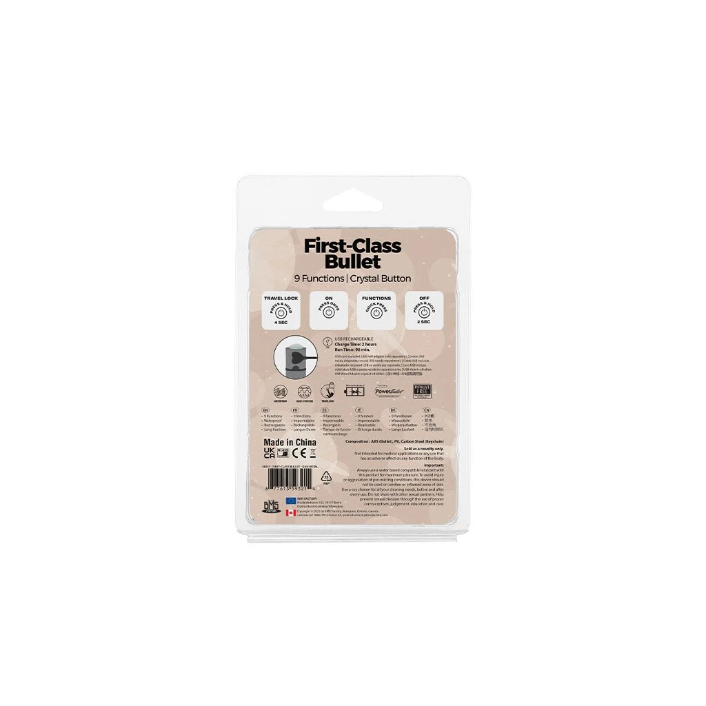 PowerBullet First Class Mini Bulllet With Crystal 9 Function Gun Metal 5 PowerBullet First Class Mini Bulllet With Crystal 9 Function Gun Metal – Bild 5