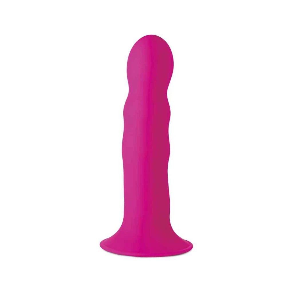 Squeezable Wavy Dildo - Pink 1 Squeezable Wavy Dildo - Pink