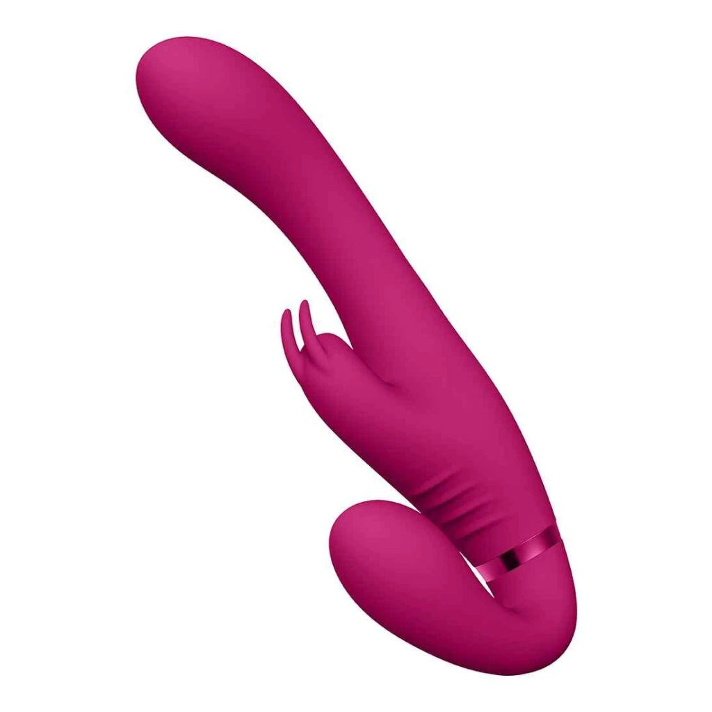 Vive Suki Vibrating Strapless Strap-on Rabbit Pink 4 Vive Suki Vibrating Strapless Strap-on Rabbit Pink – Bild 4