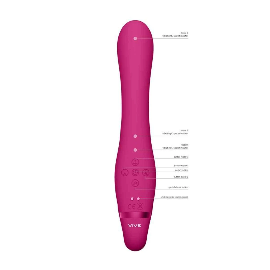 Vive Suki Vibrating Strapless Strap-on Rabbit Pink 6 Vive Suki Vibrating Strapless Strap-on Rabbit Pink – Bild 6