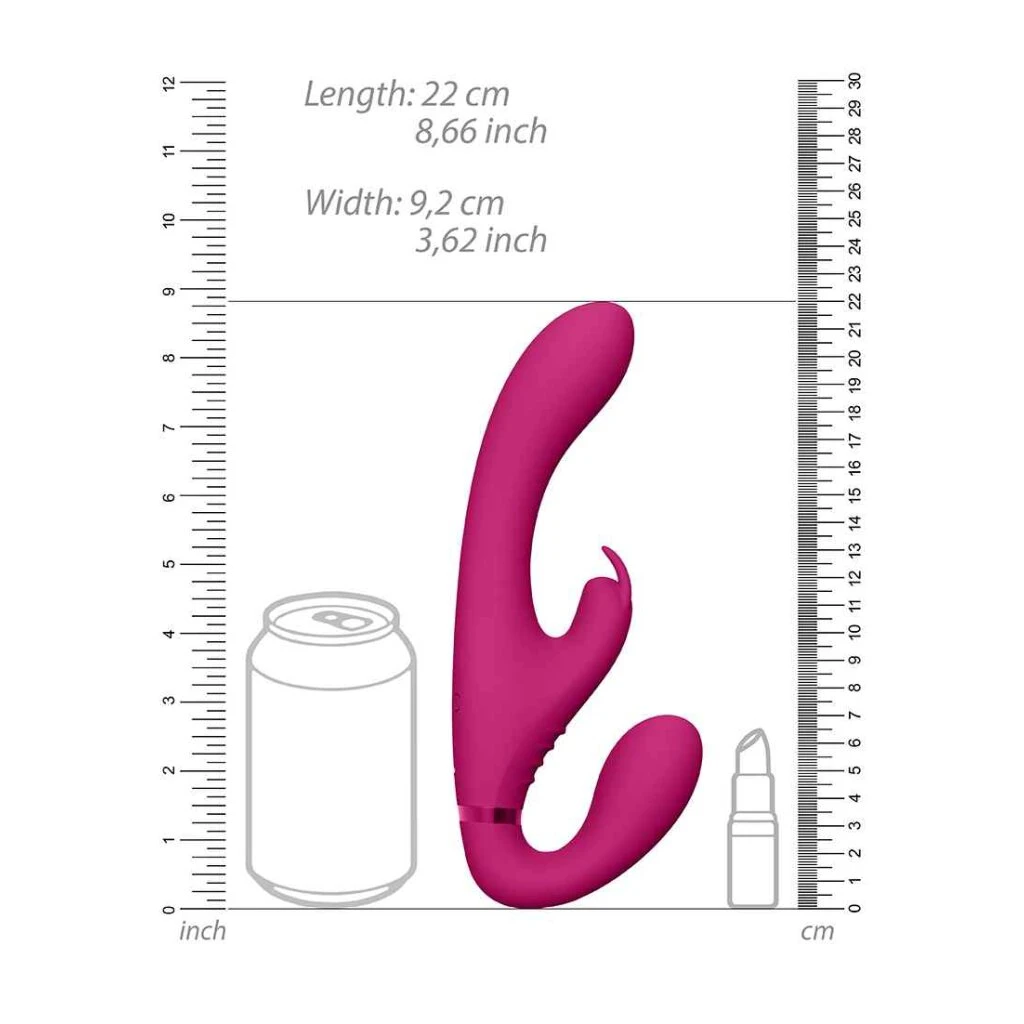 Vive Suki Vibrating Strapless Strap-on Rabbit Pink 7 Vive Suki Vibrating Strapless Strap-on Rabbit Pink – Bild 7