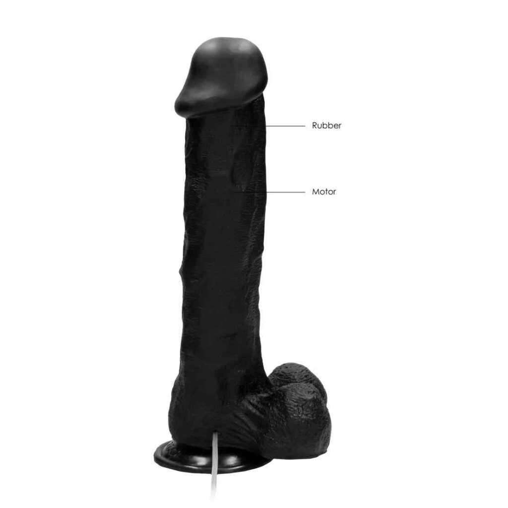 Vibrating Realistic Cock - 11" - With Scrotum - Black 4 Vibrating Realistic Cock - 11" - With Scrotum - Black – Bild 4