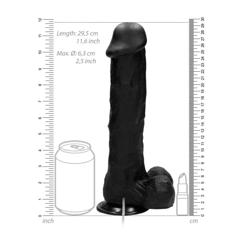 Vibrating Realistic Cock - 11" - With Scrotum - Black 9 Vibrating Realistic Cock - 11" - With Scrotum - Black – Bild 9